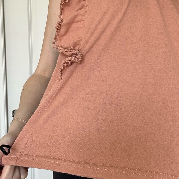 Peach Ruffle Short Sleeve Top - Picture 3 of 3